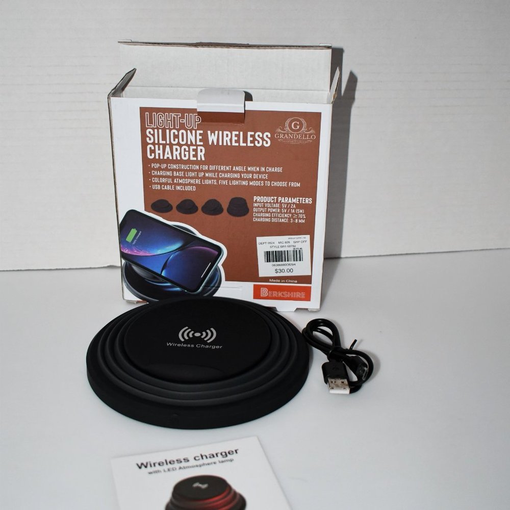 Berkshire Silicone Wireless Charger, Light Up #BRI-58782 NIB